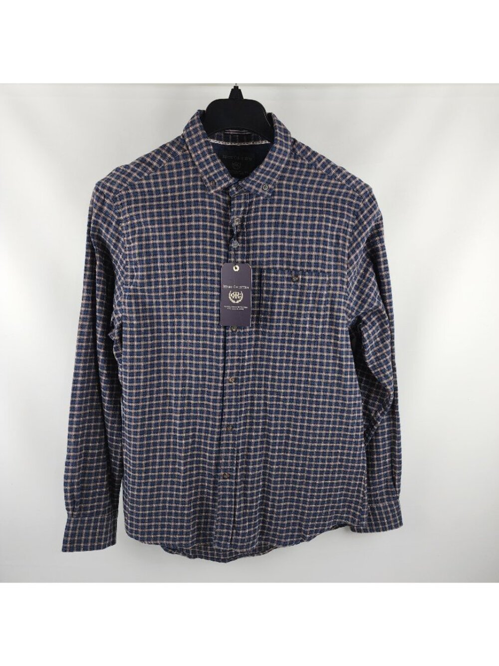 Report Collection Dress Shirt Men L Multi Soft Touch Flannel Plaid Modern  NWT